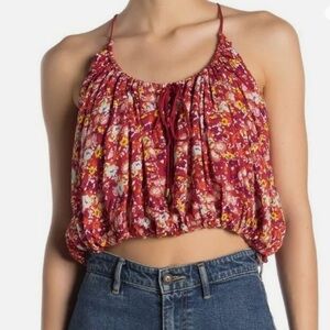 Free People Daisy Babe Floral Crop Top Size Medium NWOT
